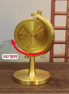 纯黄铜一个亿小目标转转摆件时来运转解压手把件客厅办公室装饰品