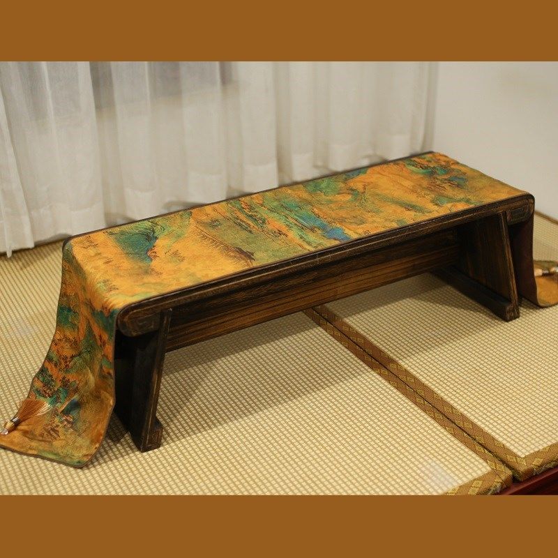 【扬鸣杰韵】国风千里江山古琴桌旗盖布加厚可背古琴囊 防尘琴衣,淘宝优惠券,粉丝福利购,淘宝优惠卷