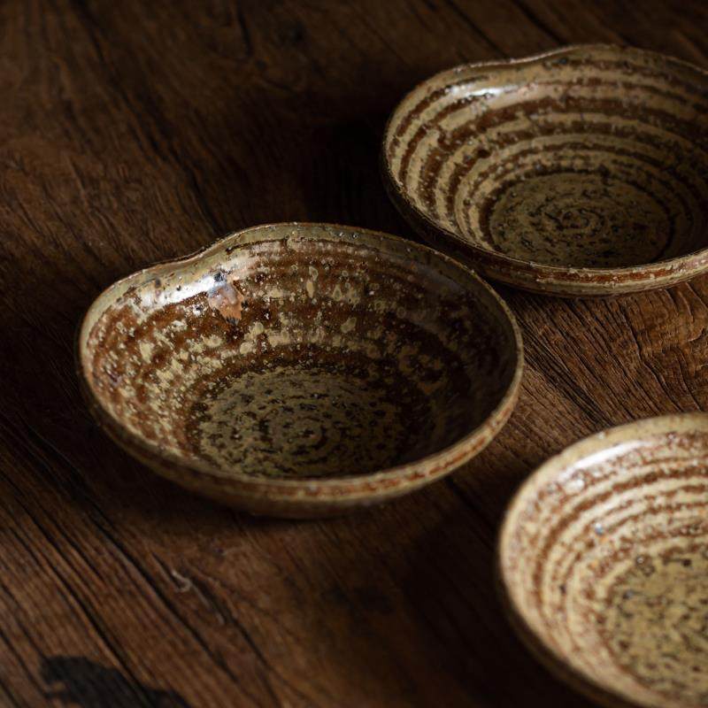 复古粗陶单边卷口碗茶点碗米饭碗新中式民宿茶室甜品碗点心碗,淘宝优惠券,粉丝福利购,淘宝优惠卷