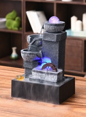 八方来财流水摆件风生水起流水摆件自动循环流水摆件茶台装饰摆件