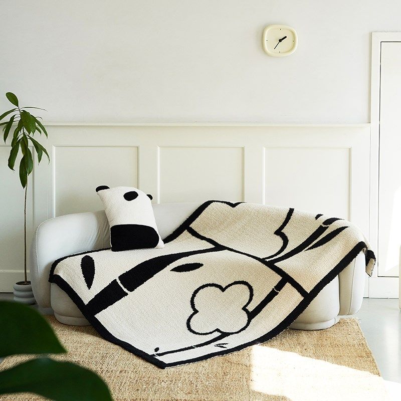 molingtalk 半边绒客厅沙发毯 AB面黑白秋冬空调盖毯柔软毛毯子,淘宝优惠券,粉丝福利购,淘宝优惠卷