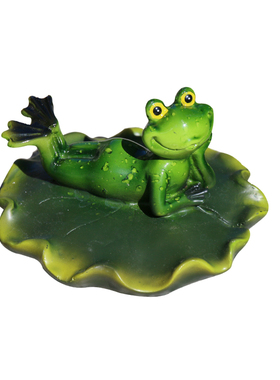 花园装饰庭院水景鱼池鱼缸水池造景仿真动物浮水青蛙树脂漂浮摆件