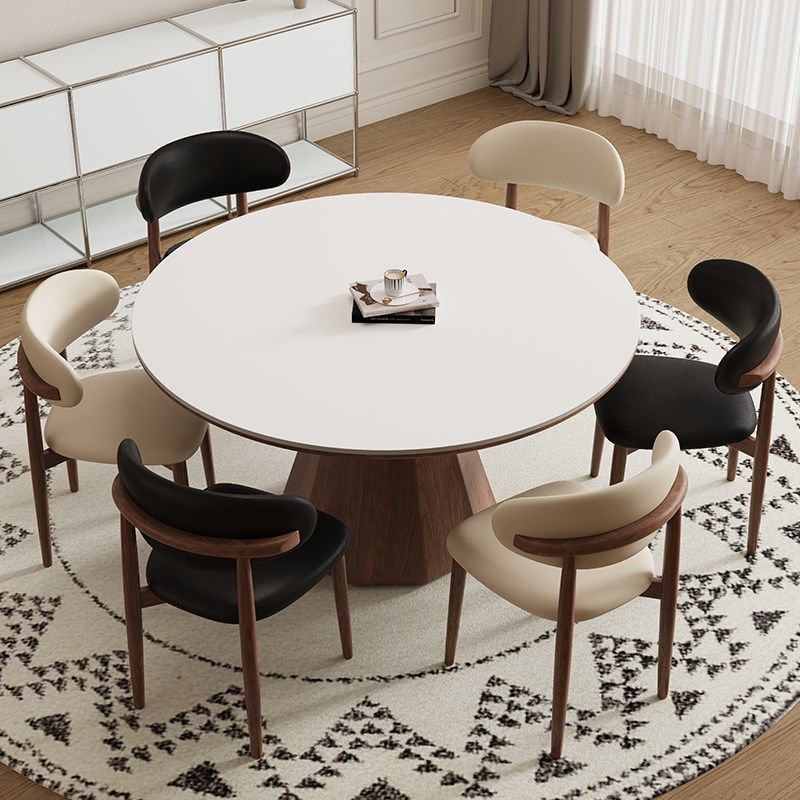 德利丰实木餐桌圆形小户型法式奶油中古风高端全托纯白圆桌饭桌子,淘宝优惠券,粉丝福利购,淘宝优惠卷