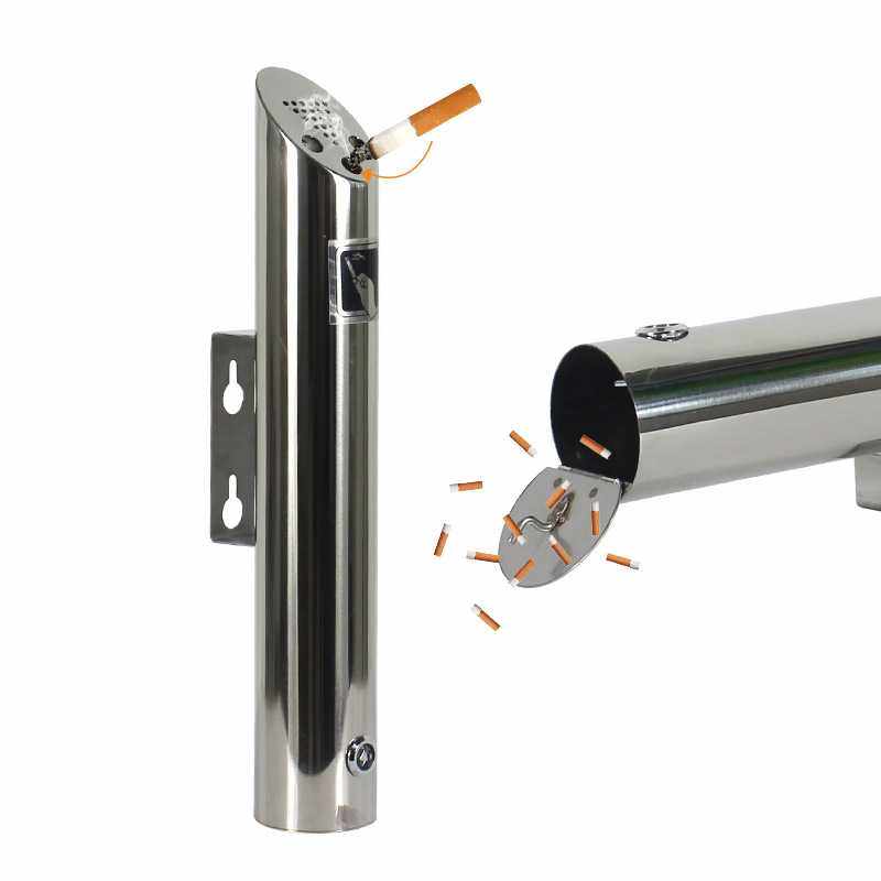 不锈钢304公用挂墙式烟灰柱吸烟区烟蒂烟灰收纳灭烟柱,淘宝优惠券,粉丝福利购,淘宝优惠卷