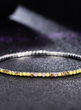 彩色水晶多层叠戴闪亮女手链