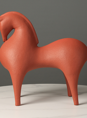 简约现代唐马摆件客厅酒柜玄关案几陈设样板间书房办公室装饰品