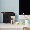 Zhepin travel tea set double-layer glass kung fu one pot two cups home tea cup teapot moon shadow portable bag