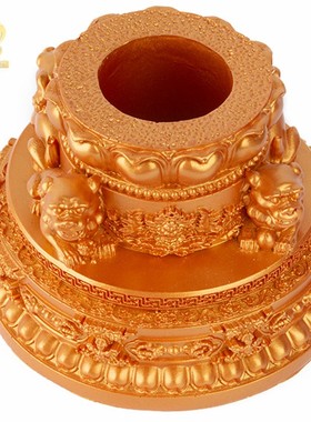 手摇转金简底座转动轮插座树脂摆饰转筒莲花座西藏特色工艺品