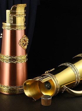 纯黄铜蒙古式暖壶暖水瓶装饰摆件保温瓶保温壶家用工艺品生活用品