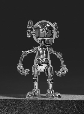样板间电镀机械人桌面摆件科技感现代创意卡通人物树脂艺术装饰品