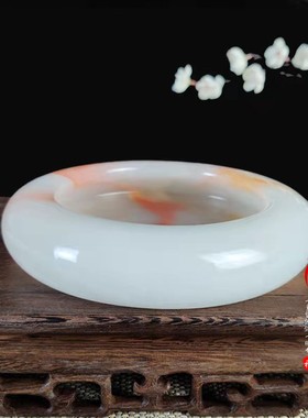 白玉石菸灰缸家用大号摆件复古简约个性卧室摆饰办公室酒店菸灰缸
