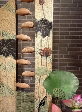山韵鸳鸯中式仿古假艺品工荷流水喷泉盆景观家居装饰流水鸳鸯戏水