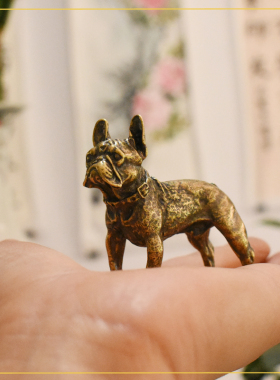 纯黄设十二生面镇纸摆件文房四宝桌肖装饰中式摆铜工艺品