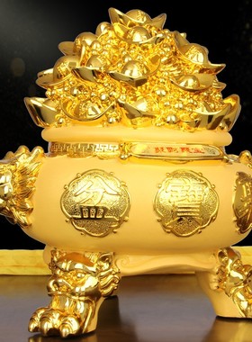 聚宝盆元宝存钱罐招财摆件客厅酒柜办公室装饰店铺开业礼品收银台