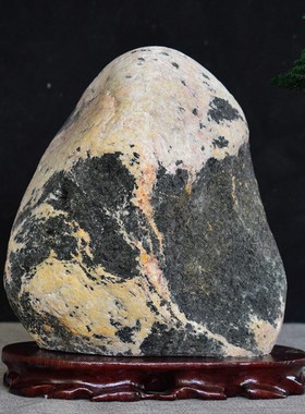 正宗天然泰山石原石敢当山水花纹青石头奇石小假山缺角保平安摆件