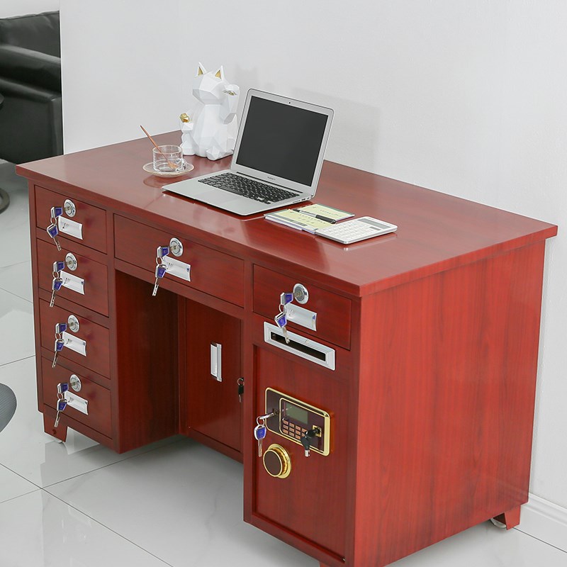 All-steel drawer safe table home office desk with safe integrated commercial market password fingerprint coin-operated computer