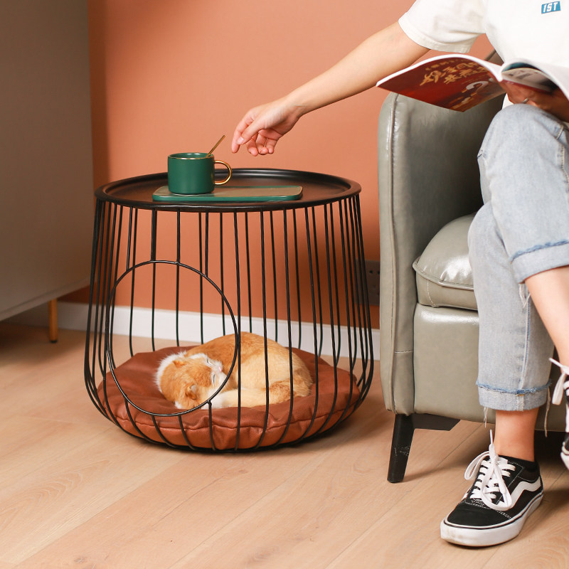 休闲茶几猫咪笼猫窝夏天四季通用蓝白人猫共用室内床边桌凳小狗窝,淘宝优惠券,粉丝福利购,淘宝优惠卷