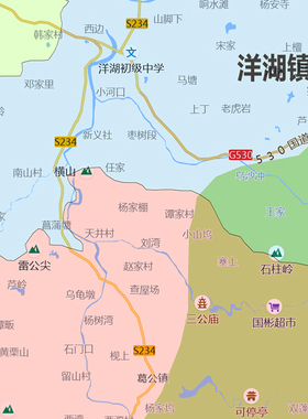 东至县地图1.15m池州市折叠版客厅装饰画沙发墙壁画会议室贴画