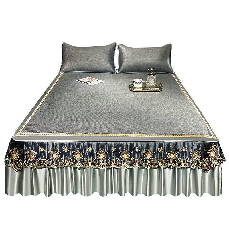 高档藤席三件套夏季加厚冰丝凉席床裙空调软席可拆卸床罩席子套件,淘宝优惠券,粉丝福利购,淘宝优惠卷