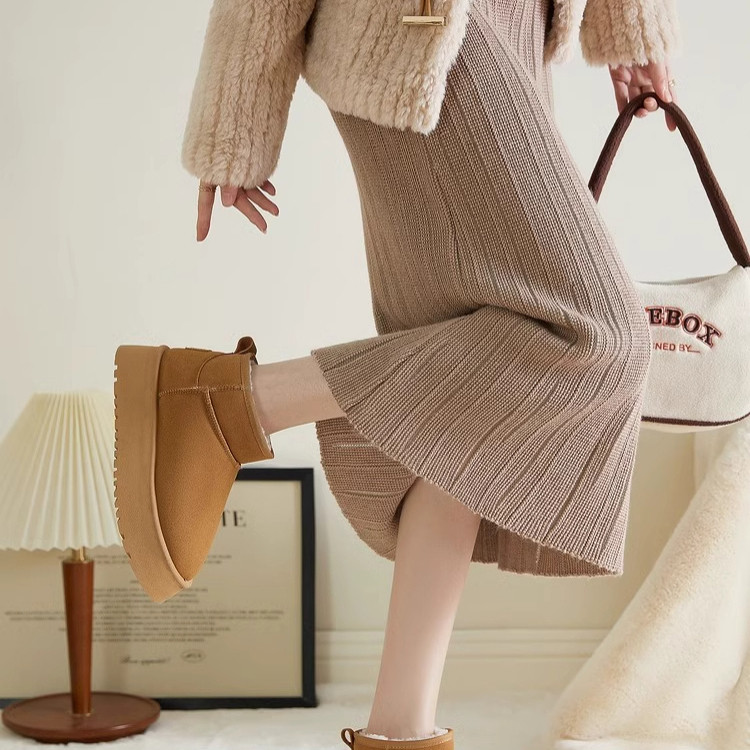 【小西专属】SACHA（跟4cm）皮毛一体厚底雪地靴BTZ-6109,淘宝优惠券,粉丝福利购,淘宝优惠卷