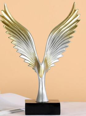 大鹏展翅小摆件家居酒柜老鹰装饰品办公室玄关大展宏图艺术雕塑品