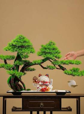 新中式禅意摆件家居软装饰品客厅玄关博古架电视柜酒柜盆景工艺礼