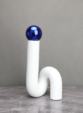 现代简约几何插花花瓶软装饰品客厅酒店茶几家居桌面花器艺术摆件