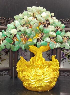 黄水晶发财树酒柜装饰品摆件家居客厅电视工艺品创意小招财摇钱树