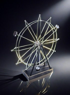 创意永动机永动仪摩天轮旋转牛顿摆客厅卧室装饰品磁悬浮混沌摆件