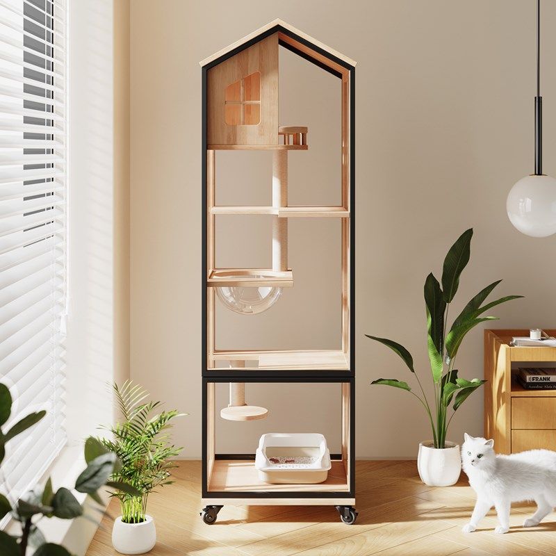 猫咪猫别墅家用室内猫屋不占地猫砂盆一体全景实木猫柜猫窝猫笼子,淘宝优惠券,粉丝福利购,淘宝优惠卷