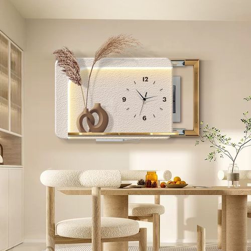 发光立体实物电表箱装饰画钟表遮挡配电箱挂画高级感奶油风开关画 - 图3