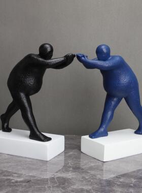 新中式树脂拍手人样板房电视柜卧室书房客厅餐厅桌面家居饰品摆件