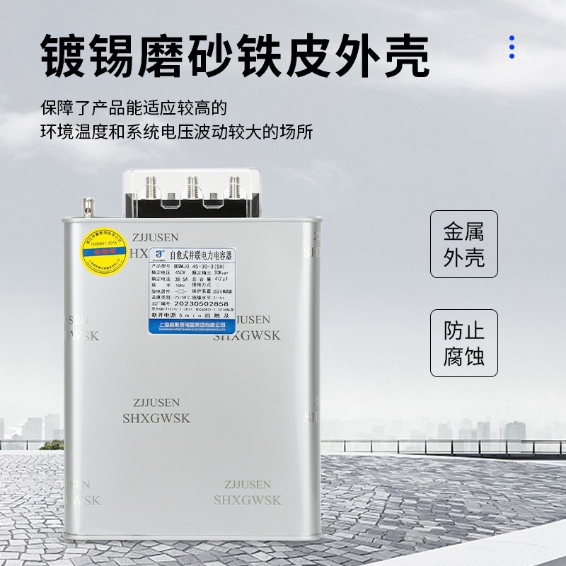 上海威斯康BSMJ0.66-30/40-3 无功补偿自愈式低压并联电力电容器 - 图0