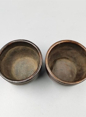 古玩大明宣德年合金铜缸老铜器摆件杂项地摊捡漏古玩古董一对价格