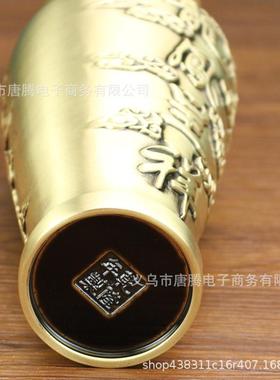 黄铜龙凤呈祥花瓶客厅书房玄关创意纯铜摆件铜工艺品义乌小商品