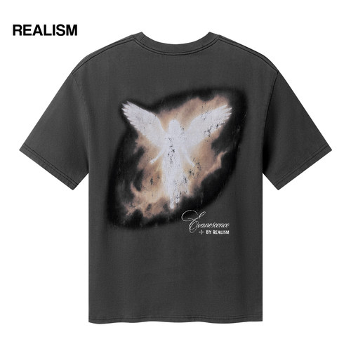 REALISM澳洲潮牌灵魂印花重磅纯棉宽松短袖T恤美式街头涂鸦潮牌 - 图3