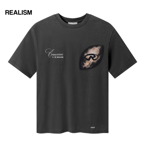 REALISM澳洲潮牌灵魂印花重磅纯棉宽松短袖T恤美式街头涂鸦潮牌 - 图2