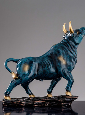 牛气冲天摆件吉祥物办公室桌面客厅家居软装饰品金牛牛年招财工艺