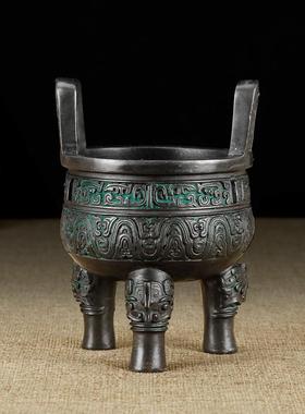 青铜器鼎小号纯铜鼎摆件把玩客厅家居装饰一言九鼎工艺品礼品摆件