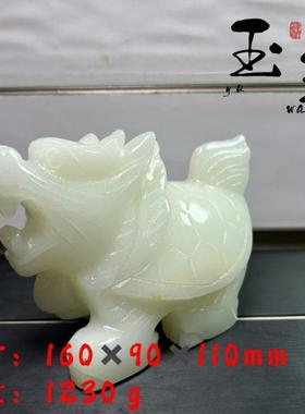 阿富汗白玉石龙头龟摆设品摆件家居摆设公司礼品玄关工艺品