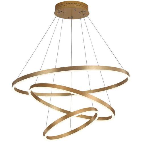 圆形吊灯客厅现代简约创意餐厅卧室铝材楼梯环形亚克力圈圈吊灯 - 图3