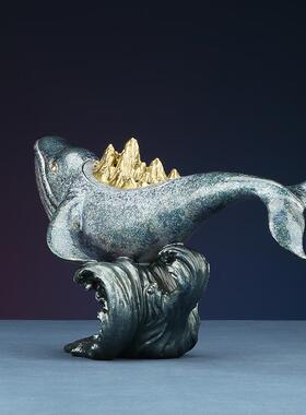 黄铜鲸鱼摆件办公室客厅家居工艺礼品