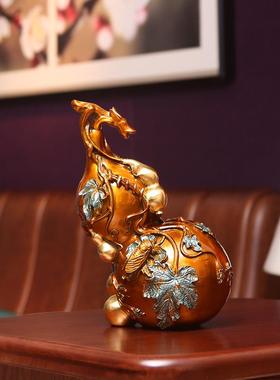 黄铜铜葫芦摆件 办公室家居桌面工艺品开业礼品多子多福葫芦