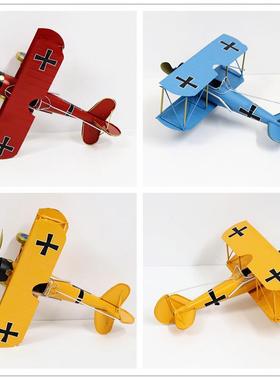 zakka家居家居装饰摆件铁艺工艺品复古做旧飞机模型创意装饰摆饰