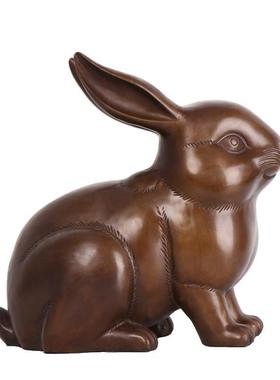 杨铜记 铜兔子 生肖兔 兔年工艺品摆件 大白兔