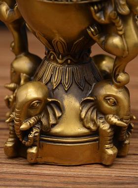 宏达 黄铜 四象貔貅 元宝鼎 工艺礼品摆件