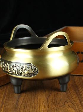 黄铜香炉家居室内金玉满堂线香炉金属工艺品铜器纯铜工艺品