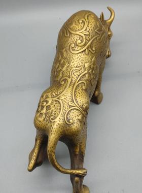 中式黄铜金钱牛黄铜牛拓荒牛景观牛 黄铜牛奋斗铜牛