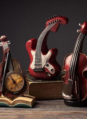 ins复古创意乐器模型摆件音乐餐厅酒柜装饰品咖啡馆吧台怀旧摆饰