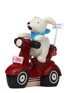 小清新小狗红摩托车花盆铁艺园艺苔藓多肉花插插件道具 拍摄道具